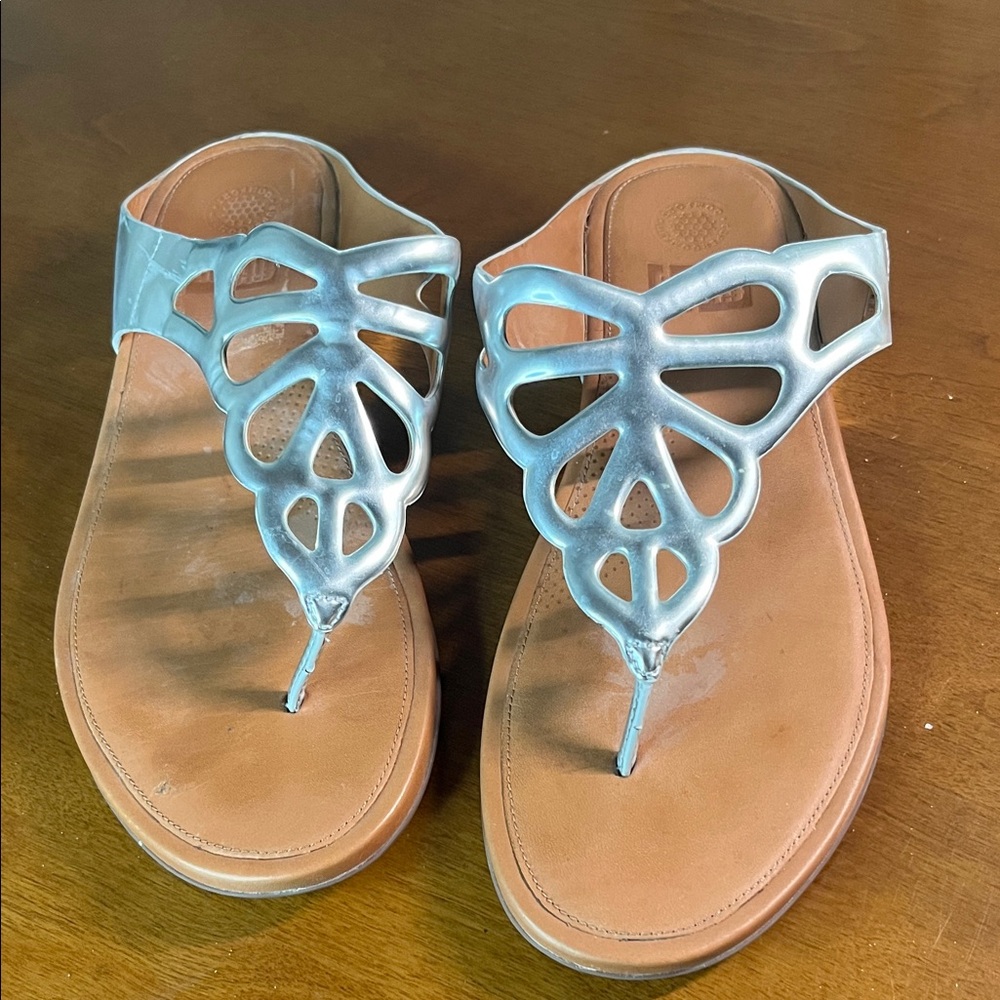 Fitflop Silver and Tan Sandals